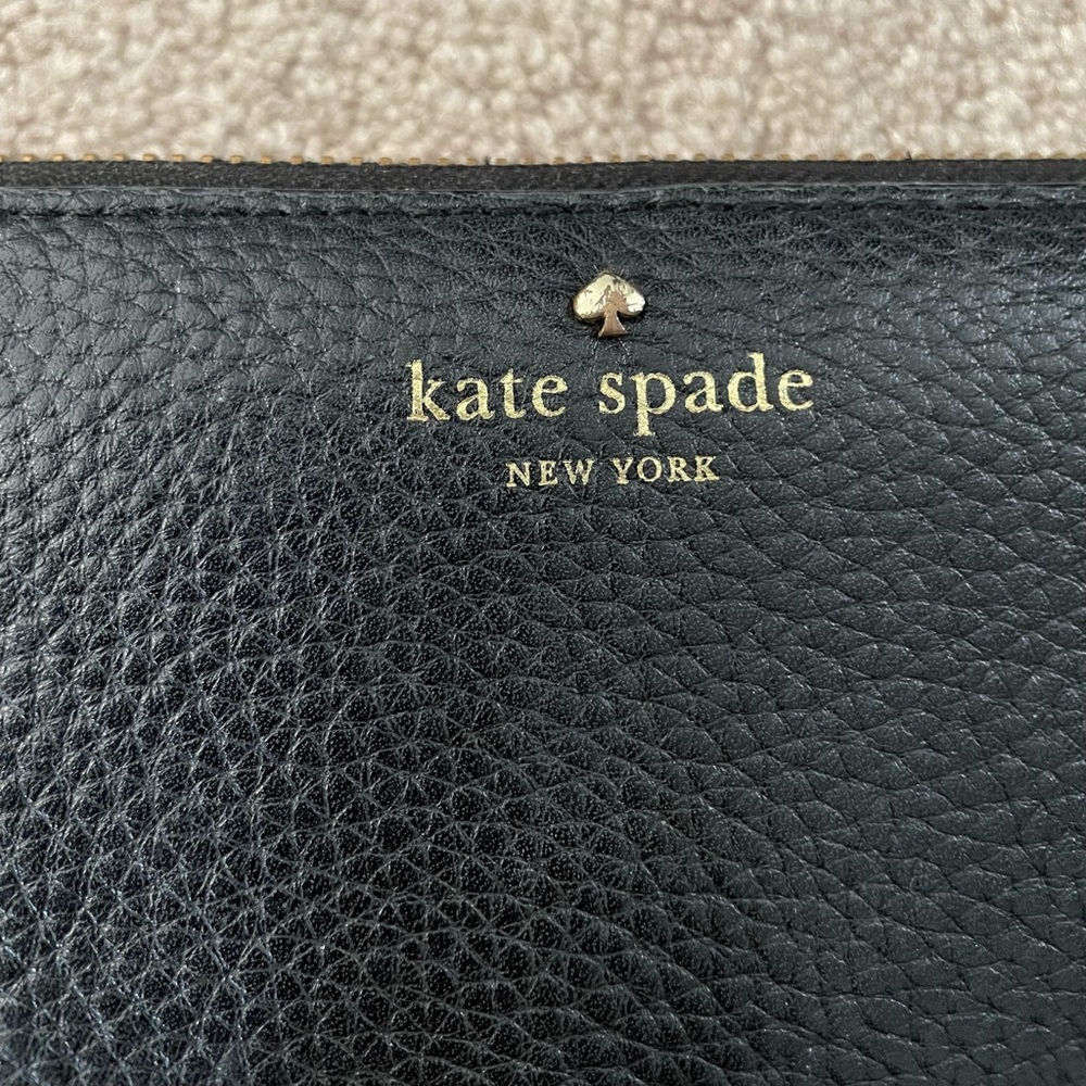 Kate Spade Black Leather Zip Wallet - Picture 3 of 13